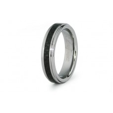 Carbon Fiber Tungsten Ladies Wedding Band 5mm